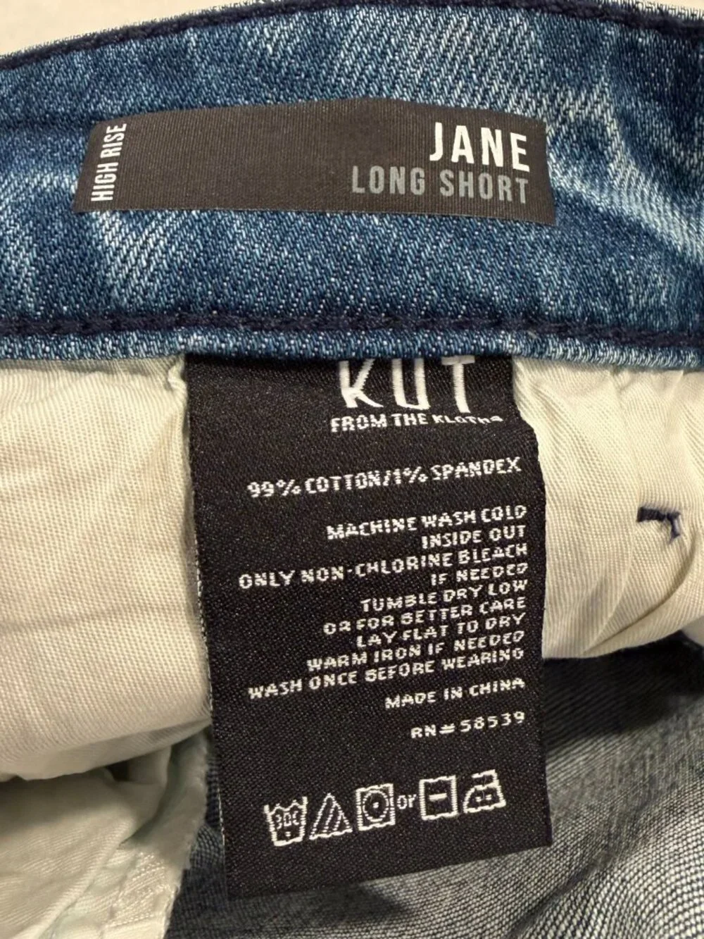 Kut from the Kloth denim cutoff JANE high rise long short, 16